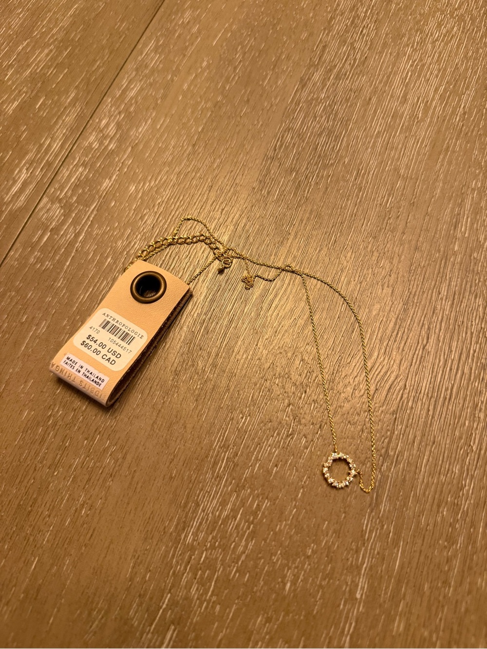Anthropologie Gold Chain Necklace with Silver “O” Initial